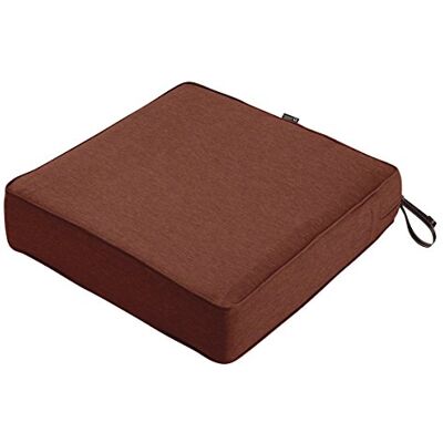 Classic Accessories Montlake FadeSafe Coussin carré pour chaise longue – 12,7 cm d'épaisseur – Coussin de terrasse robuste avec revers résistant à l'eau – Rouge henné chiné – 63,5 x 63,5 x 12,7 cm (l Classic Accessories Montlake FadeSafe Coussin carré pour chaise longue – 12,7 cm d'épaisseur – Coussin de terrasse robuste avec revers résistant à l'eau – Rouge henné chiné – 63,5 x 63,5 x 12,7 cm (l