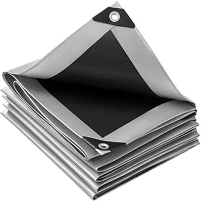 WOLTU Bâche de protection imperméable, 5 x 6 m, 280 g/m², PE, avec œillets, résistante aux UV, aux déchirures, multi-usage pour meubles de jardin, bois, trampoline, voiture, gris et noir 280 g/m² ; PE ; anti-UV ; résistant à la pluie ; avec œillets ; po WOLTU Bâche de protection imperméable, 5 x 6 m, 280 g/m², PE, avec œillets, résistante aux UV, aux déchirures, multi-usage pour meubles de jardin, bois, trampoline, voiture, gris et noir 280 g/m² ; PE ; anti-UV ; résistant à la pluie ; avec œillets ; po