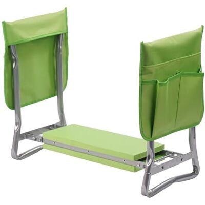 Relaxdays Banc de jardinage pliable rembourré avec poches 2 en 1 pour genoux et siège de jardin, jusqu'à 150 kg, vert clair Relaxdays Banc de jardinage pliable rembourré avec poches 2 en 1 pour genoux et siège de jardin, jusqu'à 150 kg, vert clair