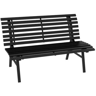 Outsunny Banc de Jardin 2 Places Dossier à Lattes 123L x 67l x 79H cm Noir Banquette Extérieur, Assise, en Aluminium Outsunny Banc de Jardin 2 Places Dossier à Lattes 123L x 67l x 79H cm Noir Banquette Extérieur, Assise, en Aluminium