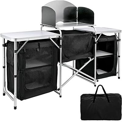 VEVOR Cuisine de Camping Pliable Noir Cuisine Extérieure Meuble de Jardin Exterieur VEVOR Cuisine de Camping Pliable Noir Cuisine Extérieure Meuble de Jardin Exterieur
