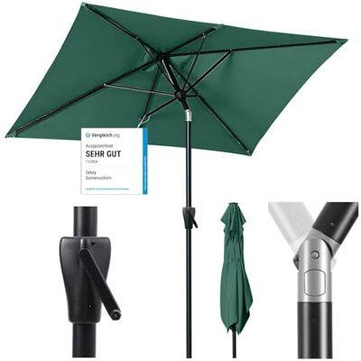 Sekey Parasol rectangulaire en aluminium Protection solaire UV 50+ Sekey Parasol rectangulaire en aluminium Protection solaire UV 50+
