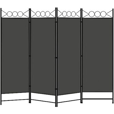 WOLTU Paravent 4 pièces, 223 x 172 cm, pliable, autoportant, brise-vue, séparateur de pièce, intérieur, extérieur, jardin, balcon, bureau, gris foncé WOLTU Paravent 4 pièces, 223 x 172 cm, pliable, autoportant, brise-vue, séparateur de pièce, intérieur, extérieur, jardin, balcon, bureau, gris foncé