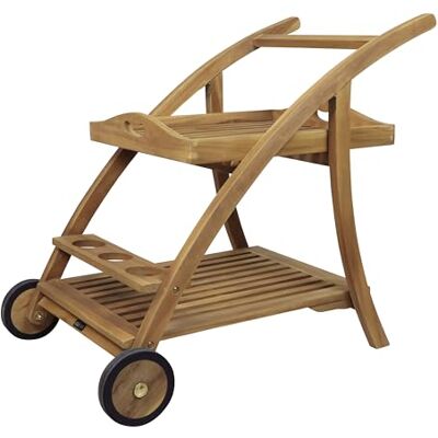 AXI Adi Chariot de Service en Teck avec Roulettes Desserte de Cuisine avec Plateau Amovible & Porte-Bouteilles, 70 x 48 x 70 cm AXI Adi Chariot de Service en Teck avec Roulettes Desserte de Cuisine avec Plateau Amovible & Porte-Bouteilles, 70 x 48 x 70 cm