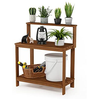 Furinno Banc de jardin en bois naturel pour rempotage de plantes, 91,2 x 108,5 x 49,5 cm (l x H x P) Furinno Banc de jardin en bois naturel pour rempotage de plantes, 91,2 x 108,5 x 49,5 cm (l x H x P)