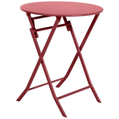 HESPERIDE Hespéride Table de Jardin Pliante ronde Greensboro Groseille 2 Places Acier Traité Epoxy Traitement Antirouille Renforcé HESPERIDE Hespéride Table de Jardin Pliante ronde Greensboro Groseille 2 Places Acier Traité Epoxy Traitement Antirouille Renforcé