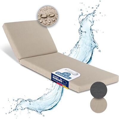 Beautissu coussin bain de soleil matelas transat imperméable lavable rapide 190x60 beige résistant aux intempéries séchage chaise longue extérieur mobilier jardin rembourrage Deckchair Beautissu coussin bain de soleil matelas transat imperméable lavable rapide 190x60 beige résistant aux intempéries séchage chaise longue extérieur mobilier jardin rembourrage Deckchair