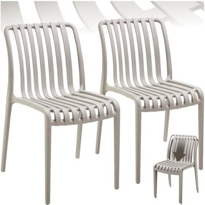 tectake ® Lot de 2 chaises de jardin Pour table de jardin exterieur ou camping Empilable Jardin, terrasse ou balcon Résistant aux intempéries et aux UV Taupe tectake ® Lot de 2 chaises de jardin Pour table de jardin exterieur ou camping Empilable Jardin, terrasse ou balcon Résistant aux intempéries et aux UV Taupe