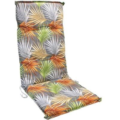 Spetebo coussin facile d'entretien pour fauteuil à dossier haut, feuilles de palmier, sangle de maintien, assise pour chaise de jardin Spetebo coussin facile d'entretien pour fauteuil à dossier haut, feuilles de palmier, sangle de maintien, assise pour chaise de jardin