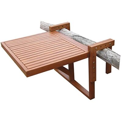 Spetebo Table de balcon en eucalyptus 60 x 45 cm Table pliante en bois bois, table pliante, table suspendue, pliable Spetebo Table de balcon en eucalyptus 60 x 45 cm Table pliante en bois bois, table pliante, table suspendue, pliable