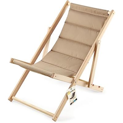 KADAX Chaise de Terrasse en Bois, Fauteuil Baffant Pliable, Chaise Longue en Bois de Hêtre pour Jardin, Plage, Balcon, Chaise Longue Traditionnelle avec Appui-Tête (Cappuccino) KADAX Chaise de Terrasse en Bois, Fauteuil Baffant Pliable, Chaise Longue en Bois de Hêtre pour Jardin, Plage, Balcon, Chaise Longue Traditionnelle avec Appui-Tête (Cappuccino)