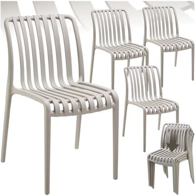 tectake ® Lot de 4 chaises de jardin Pour table de jardin exterieur ou camping Empilable Jardin, terrasse ou balcon Résistant aux intempéries et aux UV Taupe tectake ® Lot de 4 chaises de jardin Pour table de jardin exterieur ou camping Empilable Jardin, terrasse ou balcon Résistant aux intempéries et aux UV Taupe