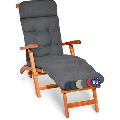 Beautissu coussin bain de soleil matelas transat chaise longue extérieur 200x50x8cm anthracite pour jardin terrasse balcon mobilier Flair DC Beautissu coussin bain de soleil matelas transat chaise longue extérieur 200x50x8cm anthracite pour jardin terrasse balcon mobilier Flair DC