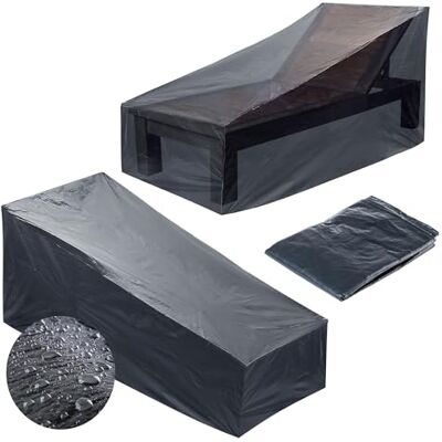 KADAX Bâche imperméable pour meubles de jardin, housse de protection en polyéthylène résistant aux UV, housse pour chaises de jardin, table de jardin et meubles de salon (pour chaise longue) KADAX Bâche imperméable pour meubles de jardin, housse de protection en polyéthylène résistant aux UV, housse pour chaises de jardin, table de jardin et meubles de salon (pour chaise longue)