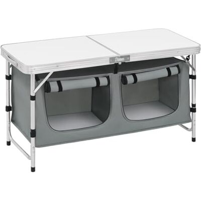 WOLTU Table de Pique Nique Pliante en Aluminium Placard de Camping avec Compartiments de Rangement Cuisine de Camping, Jardin Hauteur Réglable pour 4 à 6 Personnes CPT8139wgr WOLTU Table de Pique Nique Pliante en Aluminium Placard de Camping avec Compartiments de Rangement Cuisine de Camping, Jardin Hauteur Réglable pour 4 à 6 Personnes CPT8139wgr