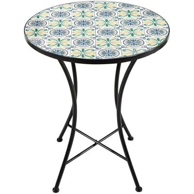 AXI Amélie Table Bistrot, Bleue/Jaune Salon De Jardin Bistrot, Table Bistrot Mosaique Pour Jardin/Balcon/Terrasse AXI Amélie Table Bistrot, Bleue/Jaune Salon De Jardin Bistrot, Table Bistrot Mosaique Pour Jardin/Balcon/Terrasse
