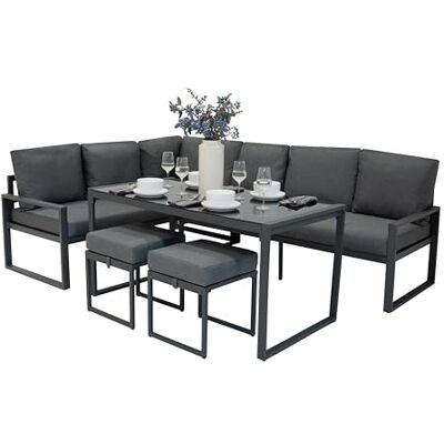 Monster Cable Ensemble Meubles de Jardin En Aluminium Gris Anthracite 7 Places Salon Extérieur Modulaire En Forme de L Table Avec Plateau En Verre Tabourets Coussins Épais Housses Lavables Housse Imperméable INCLUS Monster Cable Ensemble Meubles de Jardin En Aluminium Gris Anthracite 7 Places Salon Extérieur Modulaire En Forme de L Table Avec Plateau En Verre Tabourets Coussins Épais Housses Lavables Housse Imperméable INCLUS