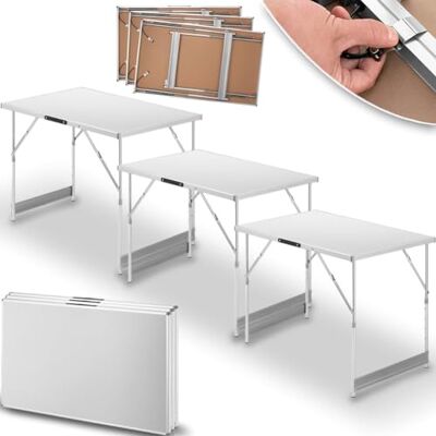 BAKAJI Lot de 3 tables pliantes multifonctionnelles pour l'extérieur, tables basses avec 4 hauteurs réglables et poignée de transport, table de camping réglable pour pique-nique, extérieur, camping, BAKAJI Lot de 3 tables pliantes multifonctionnelles pour l'extérieur, tables basses avec 4 hauteurs réglables et poignée de transport, table de camping réglable pour pique-nique, extérieur, camping,