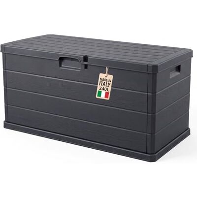 BigDean Boîte de rangement pour coussins de chaise de jardin Système à clic 340 l Couvercle verrouillable Couvercle stable et superposé Garde l'humidité à l'extérieur BigDean Boîte de rangement pour coussins de chaise de jardin Système à clic 340 l Couvercle verrouillable Couvercle stable et superposé Garde l'humidité à l'extérieur