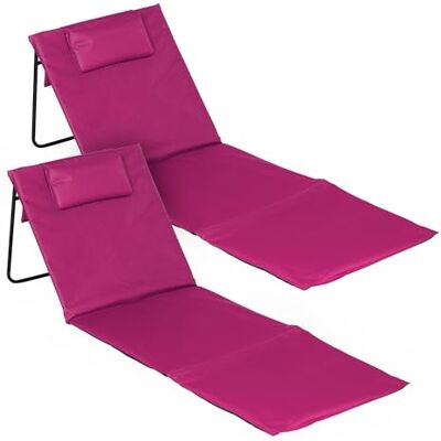 Spetebo Lot de 2 tapis de plage 145 x 48 cm Avec dossier réglable Tapis de chaise longue pliable et réglable avec dossier et oreiller Pour jardin, camping, pique-nique, voyage, vacances Spetebo Lot de 2 tapis de plage 145 x 48 cm Avec dossier réglable Tapis de chaise longue pliable et réglable avec dossier et oreiller Pour jardin, camping, pique-nique, voyage, vacances