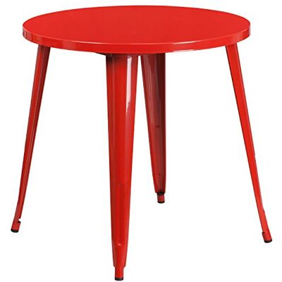 Flash Furniture Jeffrey Table Ronde Intérieur Extérieur Rouge - 76.2cm Flash Furniture Jeffrey Table Ronde Intérieur Extérieur Rouge - 76.2cm