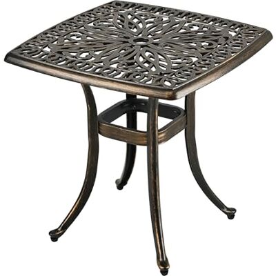 Relaxdays Table de jardin avec trou pour parasol Dimensions (H x l x P) : 53 x 53 x 53 cm Fonte d'aluminium Résistante aux intempéries Antique Rectangulaire Noir/bronze Relaxdays Table de jardin avec trou pour parasol Dimensions (H x l x P) : 53 x 53 x 53 cm Fonte d'aluminium Résistante aux intempéries Antique Rectangulaire Noir/bronze
