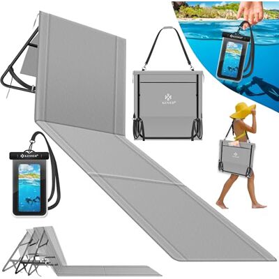 KESSER ® Matelas de Plage Pliable avec Dossier Réglable Lot de 2, Chaise Longue de Plage Pliable avec Sangle de Transport, Housse Mobile Imperméable & Sac de Rangement, Matelas de Plage 130Kg Gris KESSER ® Matelas de Plage Pliable avec Dossier Réglable Lot de 2, Chaise Longue de Plage Pliable avec Sangle de Transport, Housse Mobile Imperméable & Sac de Rangement, Matelas de Plage 130Kg Gris