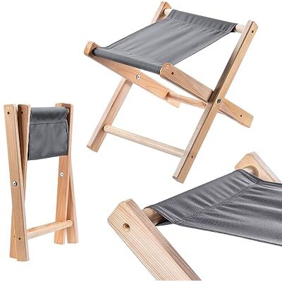 KADAX Tabouret pliant 40 x 31 x 31 cm En bois Charge maximale : 100 kg Pour jardin, balcon, terrasse et camping Gris KADAX Tabouret pliant 40 x 31 x 31 cm En bois Charge maximale : 100 kg Pour jardin, balcon, terrasse et camping Gris