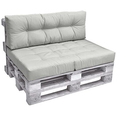 Beautissu coussin dossier palette Euro ECO pour jardin exterieur interieur 120x40cm gris clair confortable banquette canape coussins lounge Extérieur Intérieur europalette Elements Beautissu coussin dossier palette Euro ECO pour jardin exterieur interieur 120x40cm gris clair confortable banquette canape coussins lounge Extérieur Intérieur europalette Elements