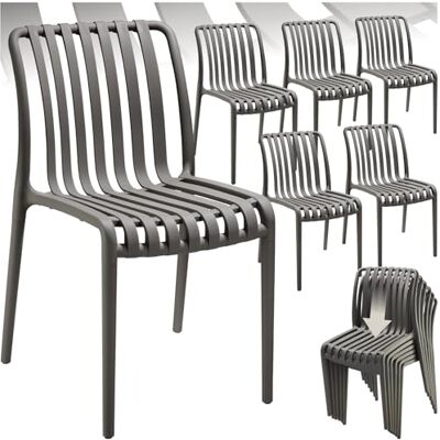 tectake ® Lot de 6 chaises de jardin Pour table de jardin exterieur ou camping Empilable Jardin, terrasse ou balcon Résistant aux intempéries et aux UV Anthracite tectake ® Lot de 6 chaises de jardin Pour table de jardin exterieur ou camping Empilable Jardin, terrasse ou balcon Résistant aux intempéries et aux UV Anthracite