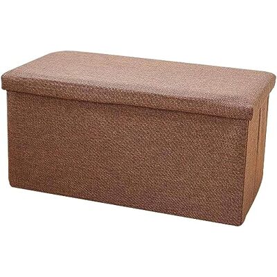 SnamicE Repose-pieds ottomans Boîte de rangement Repose-pieds pliable rectangulaire Convient pour terrasse, couloir, salon, couleur café 61 x 36 x 36 cm SnamicE Repose-pieds ottomans Boîte de rangement Repose-pieds pliable rectangulaire Convient pour terrasse, couloir, salon, couleur café 61 x 36 x 36 cm