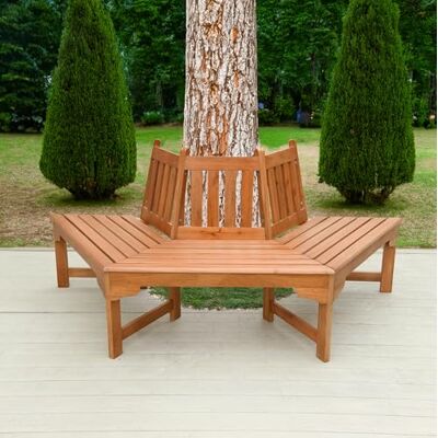 Spetebo Banc d'arbre en eucalyptus semi-circulaire huilé 155 x 78 cm Banc d'arbre en bois semi-naturel Banc rond en bois massif résistant aux intempéries Spetebo Banc d'arbre en eucalyptus semi-circulaire huilé 155 x 78 cm Banc d'arbre en bois semi-naturel Banc rond en bois massif résistant aux intempéries