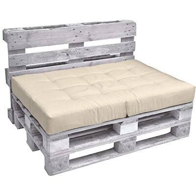Beautissu Coussin Assise Euro Palette ECO pliable pour Jardin Canape 120x80cm nature 1x confortable banquette lounge extérieur & intérieur europalette Elements Beautissu Coussin Assise Euro Palette ECO pliable pour Jardin Canape 120x80cm nature 1x confortable banquette lounge extérieur & intérieur europalette Elements