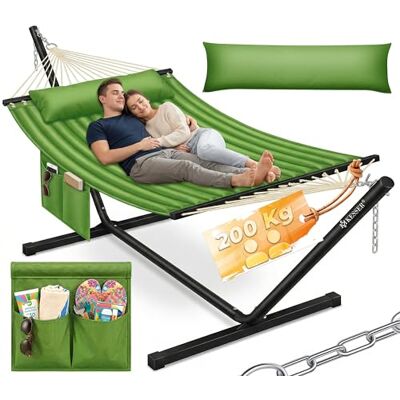 KESSER ® Hamac Hill avec Support Coussin Double hamac pour 2 Personnes-Cadre Stable -200 kg de capacité de Charge Intérieur et extérieur XXL Fauteuil Suspendu Double Multi-Personnes KESSER ® Hamac Hill avec Support Coussin Double hamac pour 2 Personnes-Cadre Stable -200 kg de capacité de Charge Intérieur et extérieur XXL Fauteuil Suspendu Double Multi-Personnes