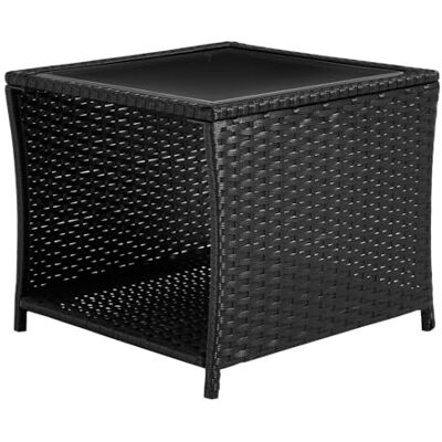 WOLTU Table de jardin en rotin polyrotin avec plateau en verre plateau ouvert, 45 x 40 x 45 cm Table d'appoint extérieure résistante aux intempéries pour pique-nique, jardin, terrasse, balcon WOLTU Table de jardin en rotin polyrotin avec plateau en verre plateau ouvert, 45 x 40 x 45 cm Table d'appoint extérieure résistante aux intempéries pour pique-nique, jardin, terrasse, balcon