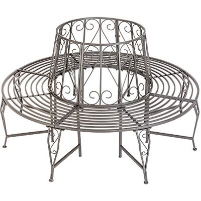 tectake ® Banc de Jardin Circulaire 164 x 164 x 89 cm, Style Vintage 360°, en Acier résistant aux intempéries, Max. 300 kg, Banc d'arbre, Mobilier de Jardin, Banquette extérieure pourtour d'arbre tectake ® Banc de Jardin Circulaire 164 x 164 x 89 cm, Style Vintage 360°, en Acier résistant aux intempéries, Max. 300 kg, Banc d'arbre, Mobilier de Jardin, Banquette extérieure pourtour d'arbre