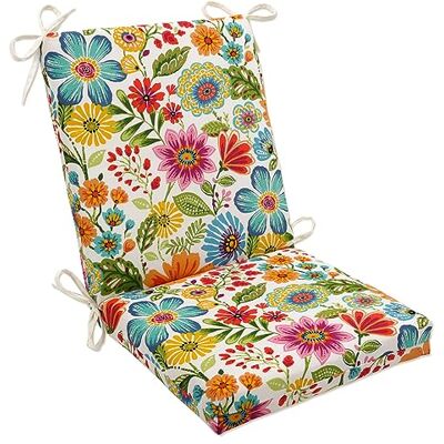 Pillow Perfect Coussin de chaise à motif floral lumineux pour intérieur/extérieur avec attaches d'angle carré, siège profond, résistant aux intempéries et à la décoloration, 92,7 x 45,7 cm, Pillow Perfect Coussin de chaise à motif floral lumineux pour intérieur/extérieur avec attaches d'angle carré, siège profond, résistant aux intempéries et à la décoloration, 92,7 x 45,7 cm,