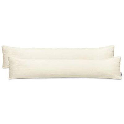 DecoKing 2 taies d'oreiller 20 x 120 cm jersey coton fermeture éclair crème ambre DecoKing 2 taies d'oreiller 20 x 120 cm jersey coton fermeture éclair crème ambre