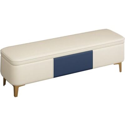 GIZNXBA Banc De Lit Rembourré En Cuir Avec Rangement Pouf Ottoman Cuir Banc À Chaussures D'entrée Avec Pieds Métalliques Pour Salon, Salle À Manger, Repose-pieds(Beige,100cm) GIZNXBA Banc De Lit Rembourré En Cuir Avec Rangement Pouf Ottoman Cuir Banc À Chaussures D'entrée Avec Pieds Métalliques Pour Salon, Salle À Manger, Repose-pieds(Beige,100cm)
