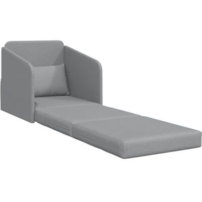 vidaXL Canapé-lit 2 en 1 tissu gris clair 65x80x83 cm vidaXL Canapé-lit 2 en 1 tissu gris clair 65x80x83 cm
