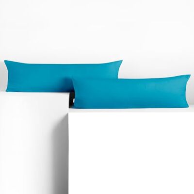 DecoKing Lot de 2 Taies d'oreiller 40 x 145 cm Jersey 100% Coton Peigné Fermeture Éclair Cyan Amber Fermeture éclair cyan DecoKing Lot de 2 Taies d'oreiller 40 x 145 cm Jersey 100% Coton Peigné Fermeture Éclair Cyan Amber Fermeture éclair cyan