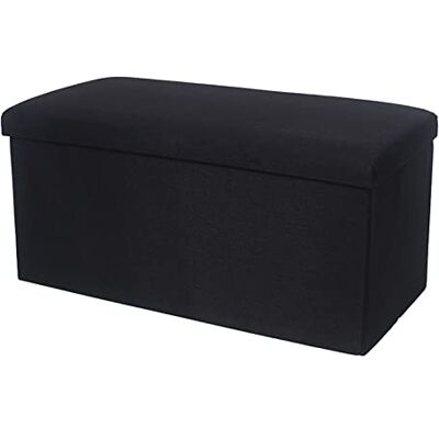 TAOXUNHAO Banc ottoman moderne pliable en coton et lin pour salon, chambre à coucher, entrée, couloir, noir, 30 x 30 x 30 cm TAOXUNHAO Banc ottoman moderne pliable en coton et lin pour salon, chambre à coucher, entrée, couloir, noir, 30 x 30 x 30 cm