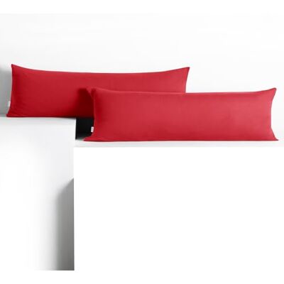DecoKing Lot de 2 taies d'oreiller 40 x 145 cm Jersey de coton Fermeture éclair Rouge ambre DecoKing Lot de 2 taies d'oreiller 40 x 145 cm Jersey de coton Fermeture éclair Rouge ambre