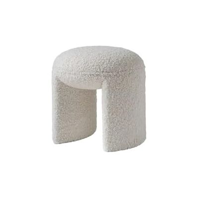 WENWENLEE Repose-pieds mignon doux ottoman simple chaussure tabouret de coiffeuse petit pouf rond repose-pieds polaire cachemire 45 x 45 x 46,5 cm pour salon, lit (blanc 01) WENWENLEE Repose-pieds mignon doux ottoman simple chaussure tabouret de coiffeuse petit pouf rond repose-pieds polaire cachemire 45 x 45 x 46,5 cm pour salon, lit (blanc 01)