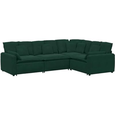 Canapé Modular en Velours Vert Foncé vidaXL - Modular Sofa Canapé Modular en Velours Vert Foncé vidaXL - Modular Sofa