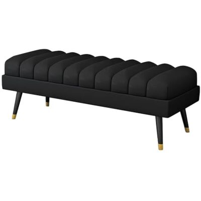 YCKEGEW Long Bedroom Bench Seat Velvet Upholstered Loung Sofa Stool for Living Room,Changing Shoes Stool for Entrance,Contemporary Home Decor Ottoman(Black,80cm) YCKEGEW Long Bedroom Bench Seat Velvet Upholstered Loung Sofa Stool for Living Room,Changing Shoes Stool for Entrance,Contemporary Home Decor Ottoman(Black,80cm)
