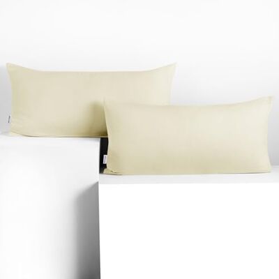 DecoKing Lot de 2 Taies d'oreiller 40 x 80 cm Jersey 100% Coton Peigné Fermeture Éclair Beige Amber DecoKing Lot de 2 Taies d'oreiller 40 x 80 cm Jersey 100% Coton Peigné Fermeture Éclair Beige Amber