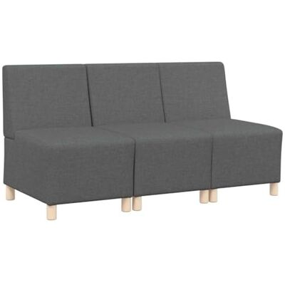 vidaXL Modulaire Sofa Eenheid Armless 3 st Donkergrijs Stof vidaXL Modulaire Sofa Eenheid Armless 3 st Donkergrijs Stof