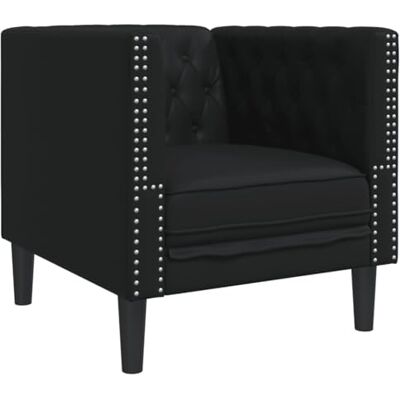 Vidaxl Fauteuil Chesterfield - Simili cuir noir Vidaxl Fauteuil Chesterfield - Simili cuir noir