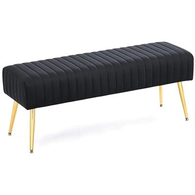 CJHFR472SG Moderne Banc ottoman en velours, banc de chambre rembourré moderne, repose-pieds, d'intérieur for entrée, salon Bancs de lit(Noir) CJHFR472SG Moderne Banc ottoman en velours, banc de chambre rembourré moderne, repose-pieds, d'intérieur for entrée, salon Bancs de lit(Noir)